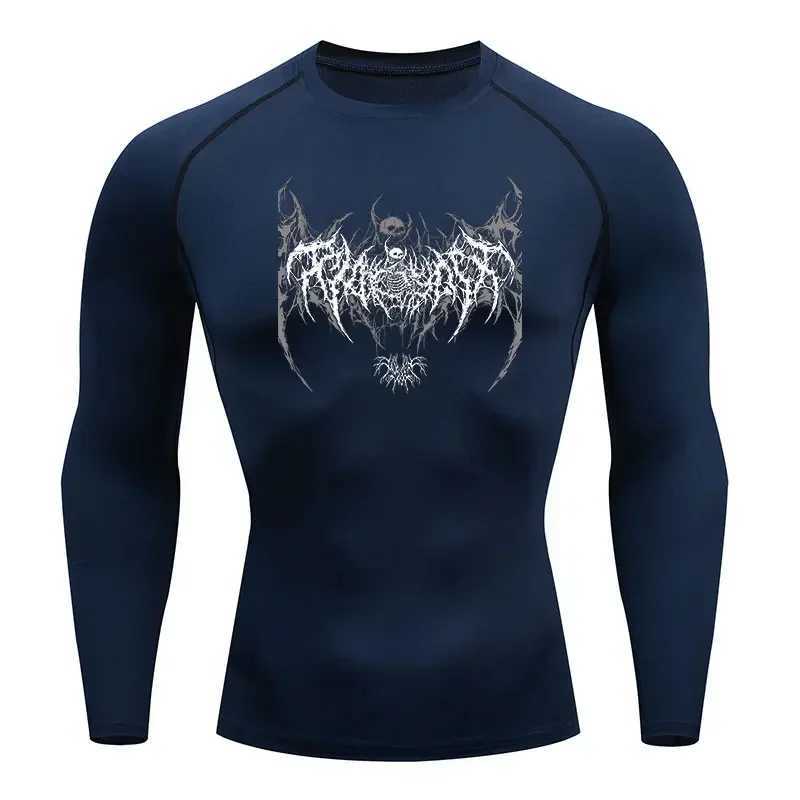 Quick drying breathable elastic short sleeved casual printed compression shirt for mens fitness and running T-shirt S-3XL W250111