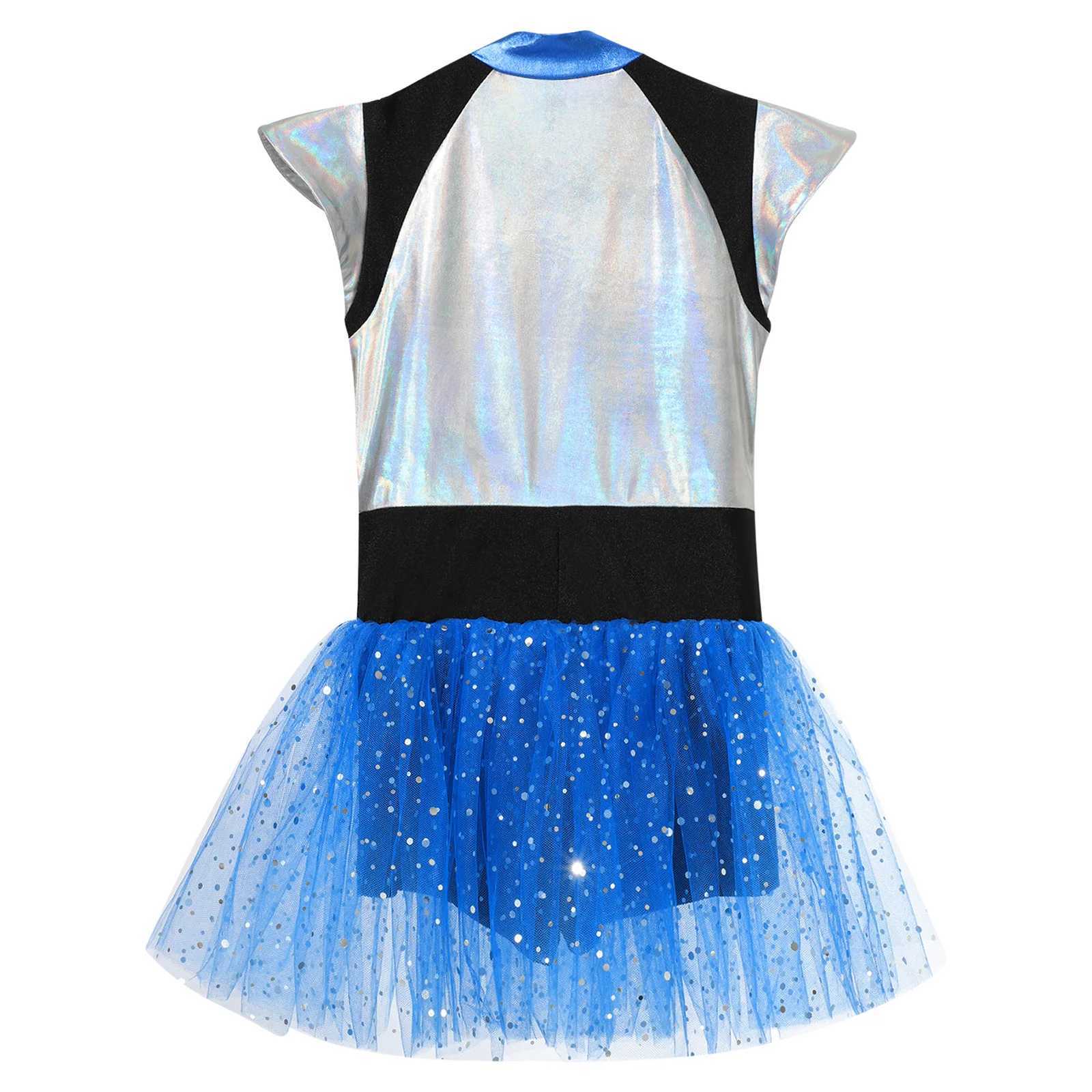 Children and girls role-playing costumes cheerleading dance dresses short sleeved shiny Spanish Tutu tight jumpsuit Halloween Par dance costume W25011