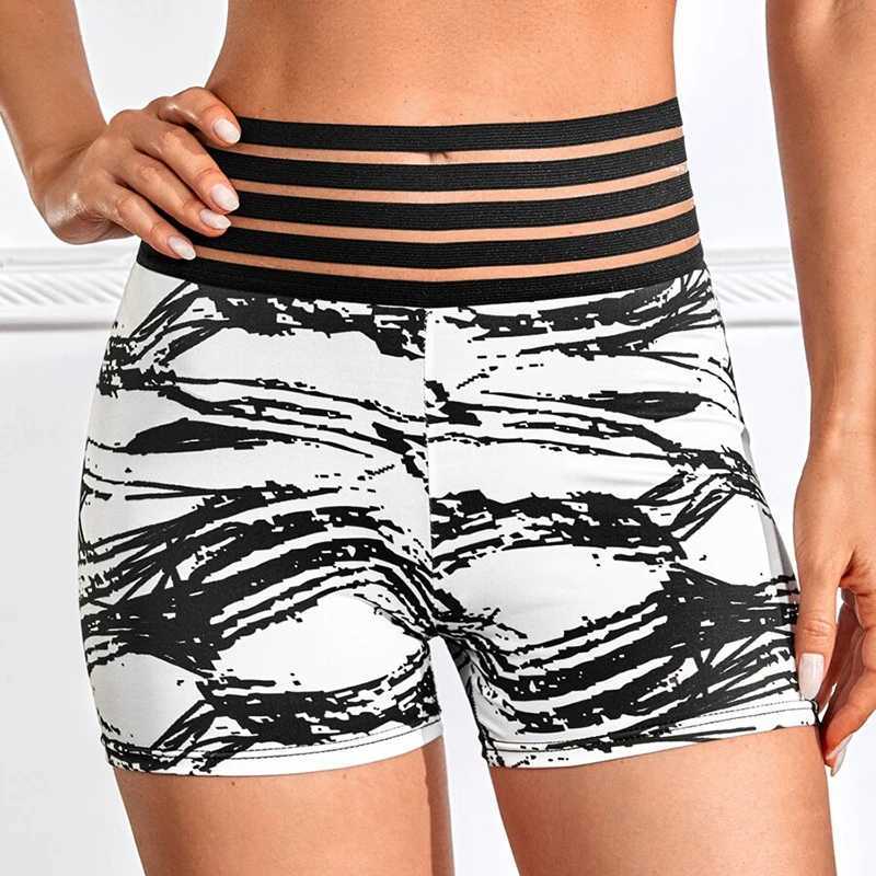 Fish Silk Elastic Printed Three Piece Pants Yoga Shorts Women Summer High Waist Hip Lift Yoga TightsXJ250111