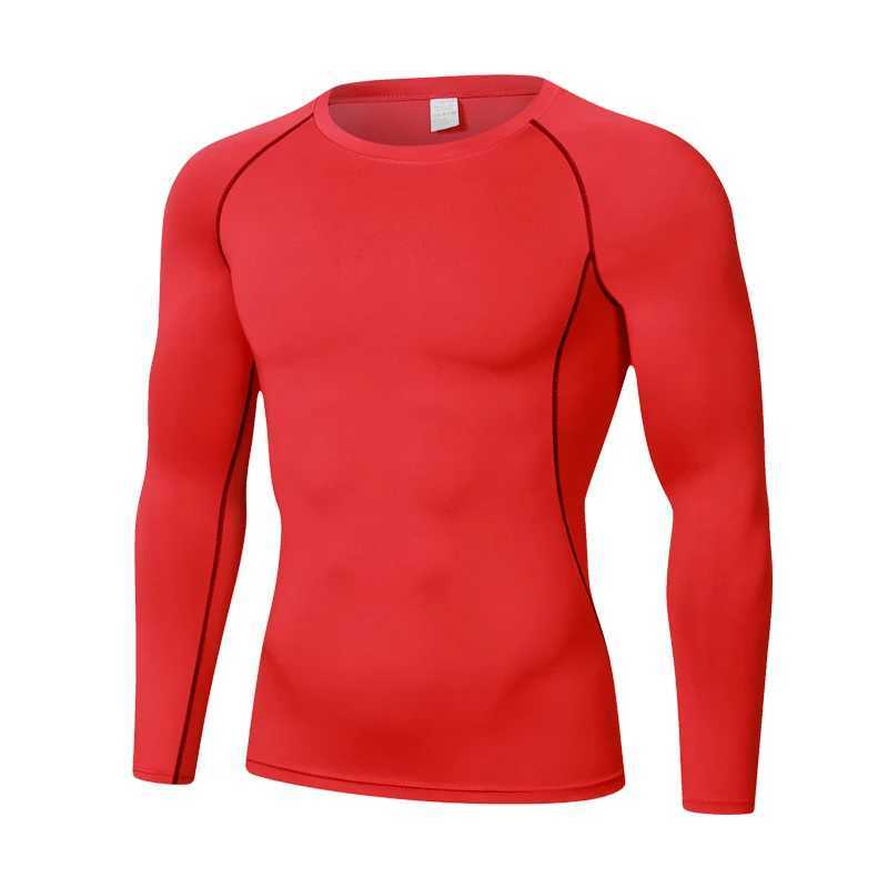 Mens long sLeeved compression training T-shirt quick drying gym fitness tight fitting sports unning shirt gym clothing W250111