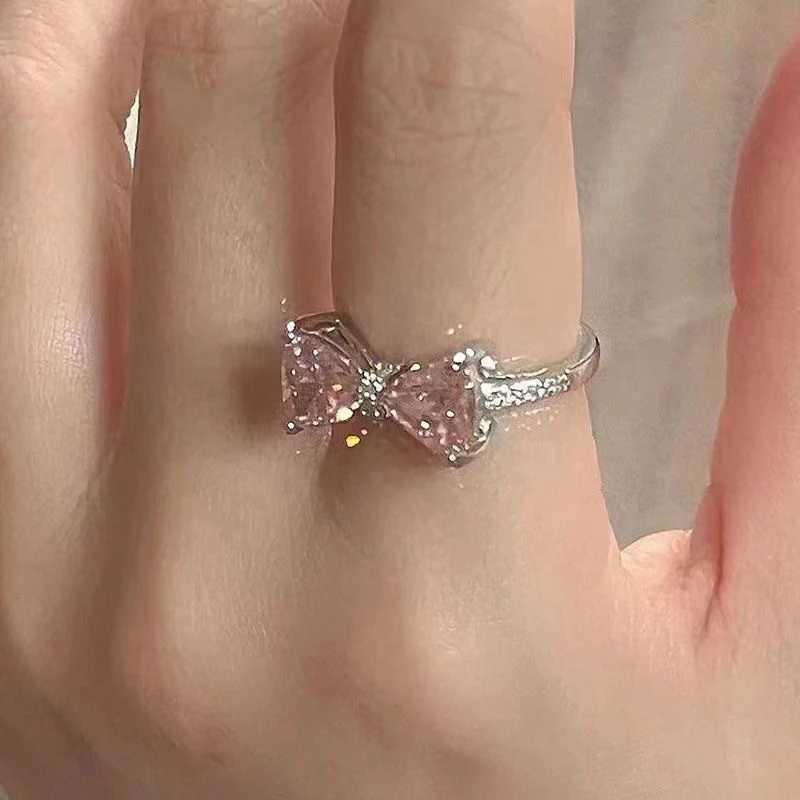 Minimalist Bowknot Opening Adjustable Rings For Women Girls Fashion Creative Irregular Geometric Birtay Party Jewelry GiftsXJ250110