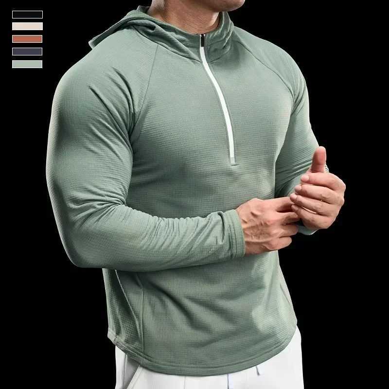 2024 autumn sportswear mens gym running training clothing sleeping fast drying sportswear casual hooded fitness clothing W250111