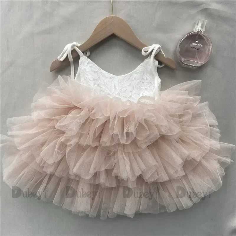 Preschool Girl Lace Tutu Childrens Dress Cute Layered Ruffle Vestidos Fashion Baby Birthday Par Dress Boutique Clothing W250111