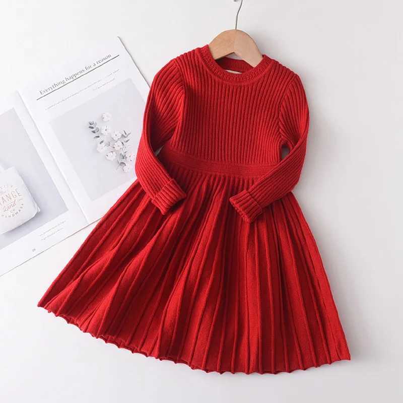 Bear collar long sleeved sweater girl princess girl dress cute Tutu Par dress Christmas little girl dress W250111