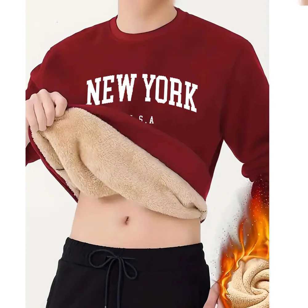 Winter new adult hoodie with thick wool for warmth and comfort soft outdoor casual shirt fashionable sweater letter printing W250110