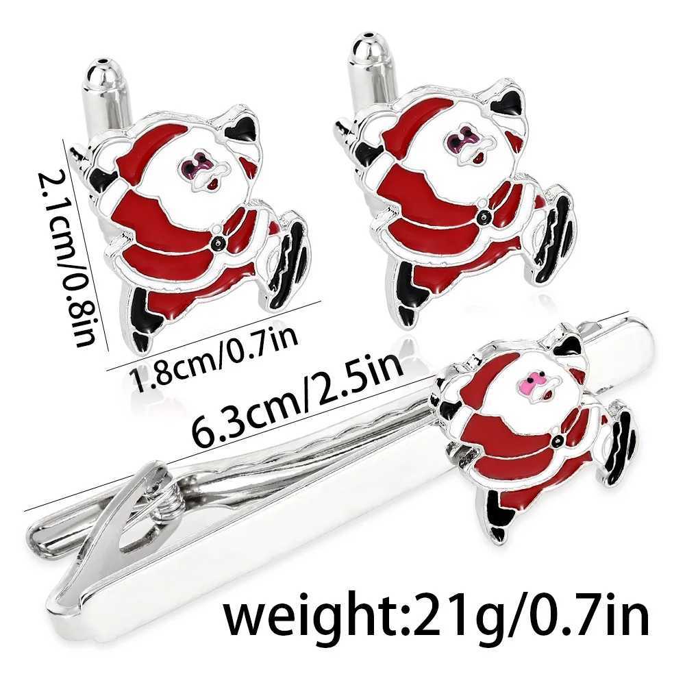Creative alloy Santa Claus design cufflinks tie clip set mens personalized Christmas gift New Year shirt decoration W250111