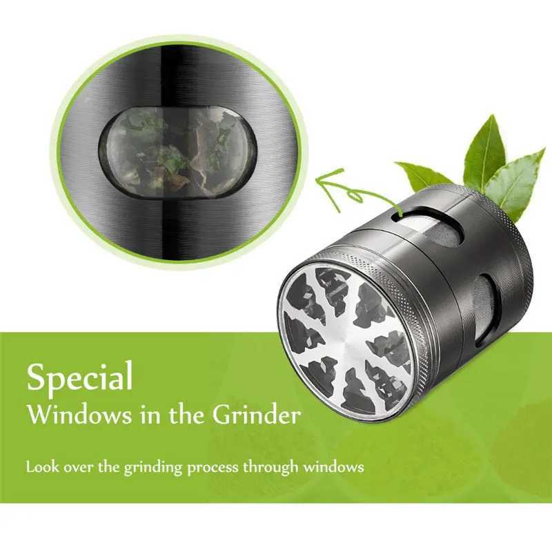 60MM 4 Layers Tobacco Grinder Zinc Alloy Manual Cigarette Tobacco Grinder Smoke Mill Herbal Herb Spice Mill Grass Smoke GrinderXJ250111