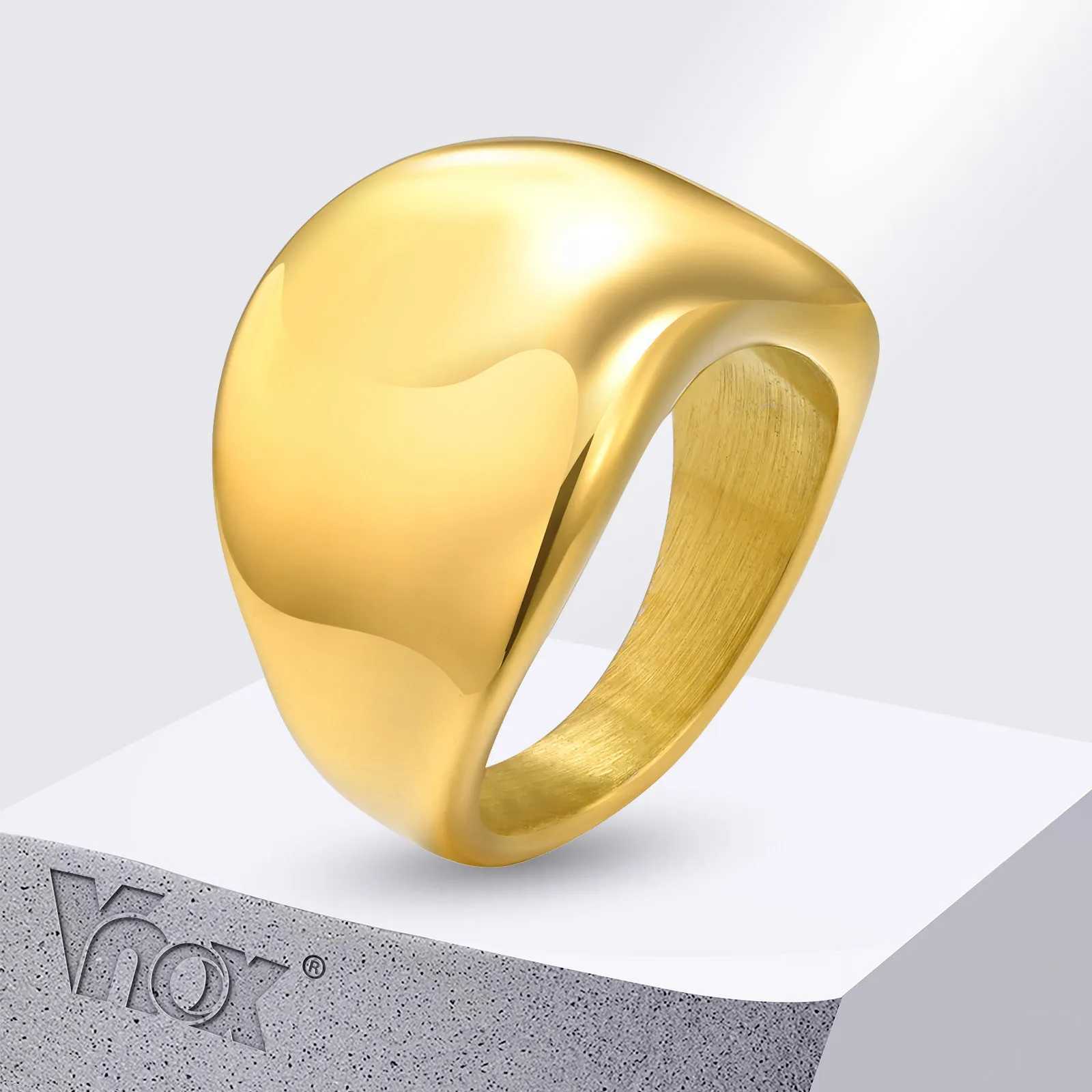 Vnox Stainl Steel Ring For Women GirlsHand Polished Smooth Metalic Texture Geometric RingsFashion Jewelry Statement GiftsXJ250110