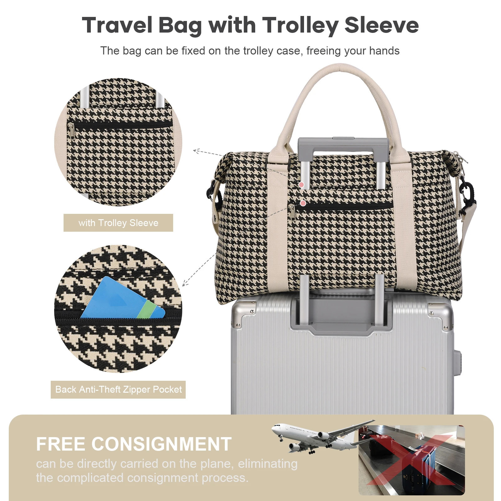 Travel BagWaterproof Duffel Gym Tote Bag with Crossbody BagWeekender Carry On Overnight Bags for Women Duffel Hospital Bag 250106