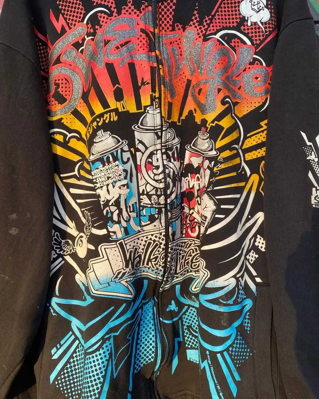 Creative color printing pattern design hooded sweatshirt mens Harajuku style casual hip-hop elements hooded winter sweatshirt W250110