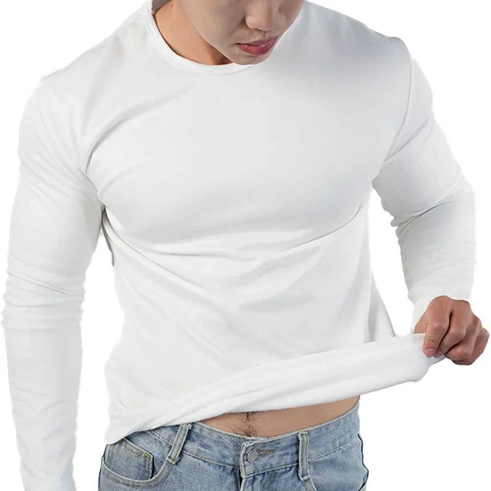 Mens Super Hot Underwear Extreme Cold Weather Long Sleeve Bottom Wool Lining New Winter O-neck Bottom Sweater W250111