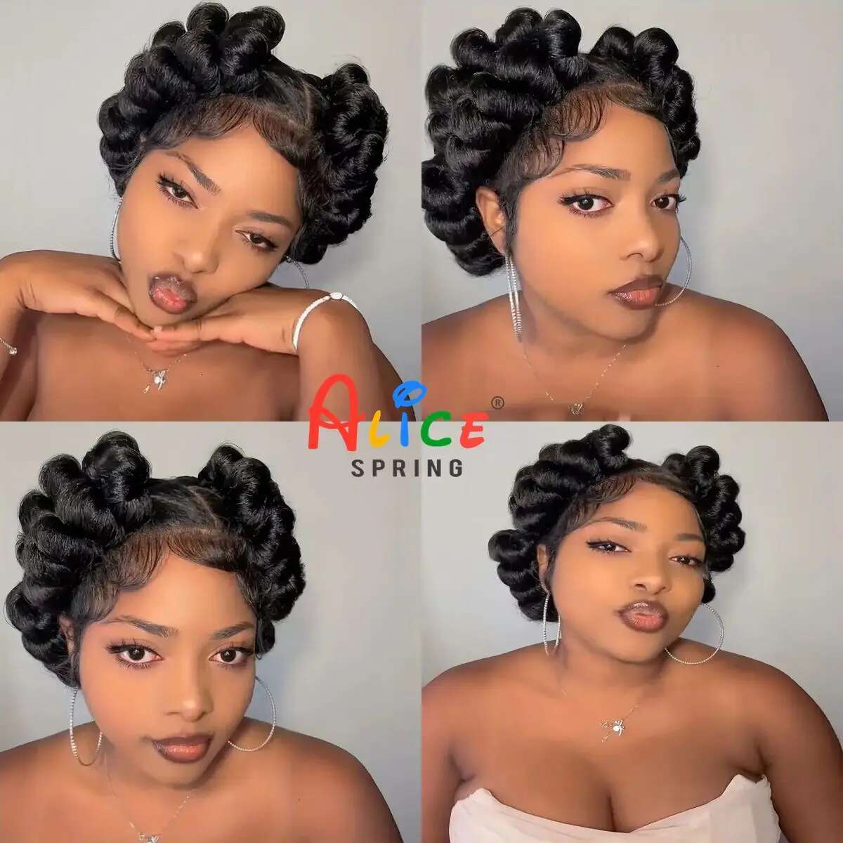 Natural Color 6Inch Transparent Full Short Cute Handmade Bantu Synthetic Braided Lace Wigs Knotless Braids Wig