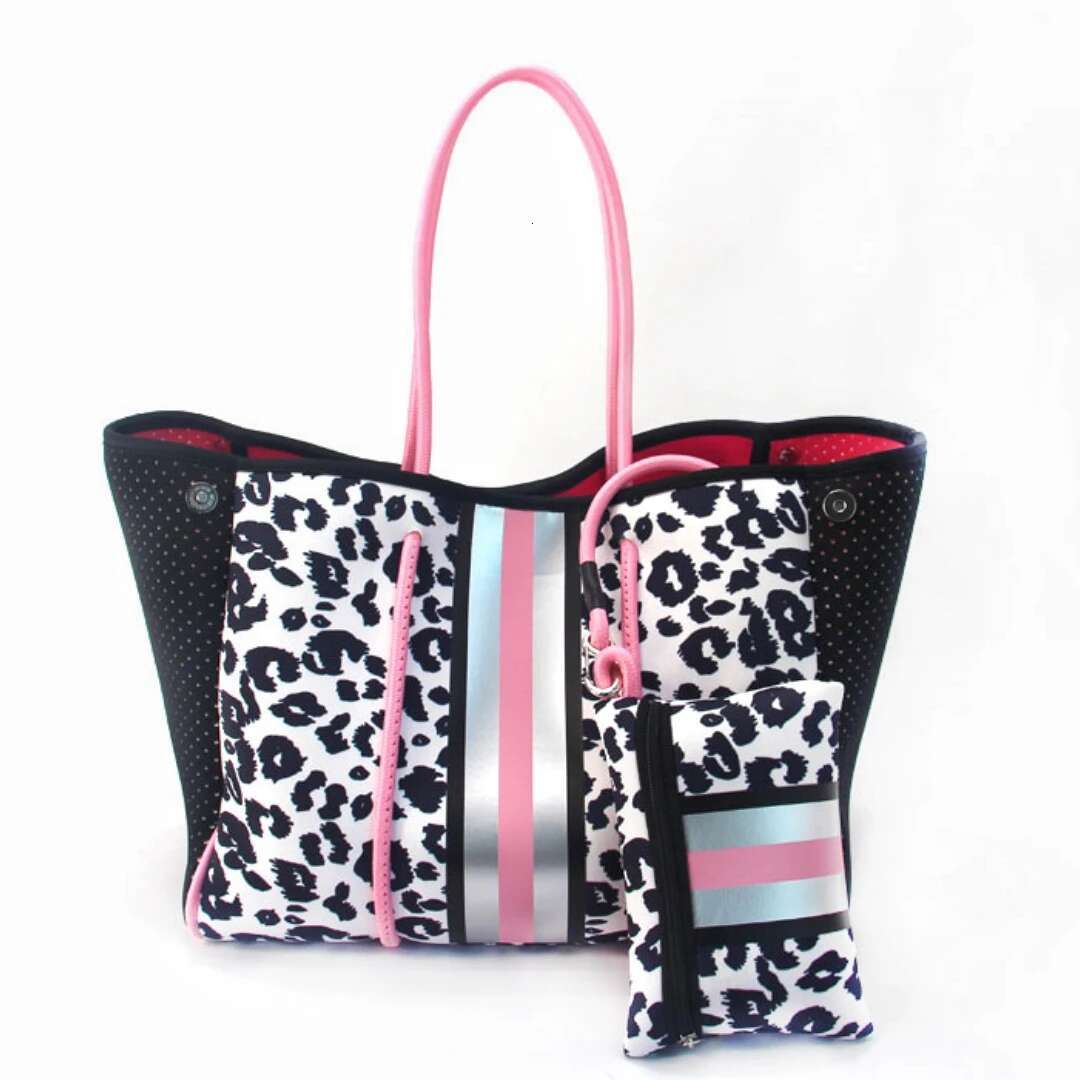 Wholesalers Fashion Leopard Print Women's Handbag Tote Bag Ladies Waterproof Neoprene Beach Bags For Women Trend 2024