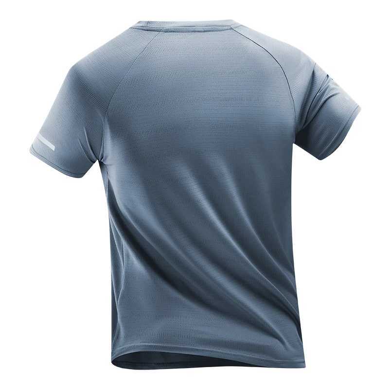 CHRLCK Mens Running T-shirt Summer Ice Silk Thin Top Reflective Printing Quick Drying Short Sleeve Breathable Fitness T-shirt W250111