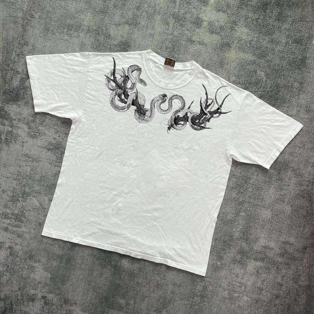 American round neck loose and versatile top, trendy brand ins men's handsome short sleeved T-shirt, summer half cut sleeve