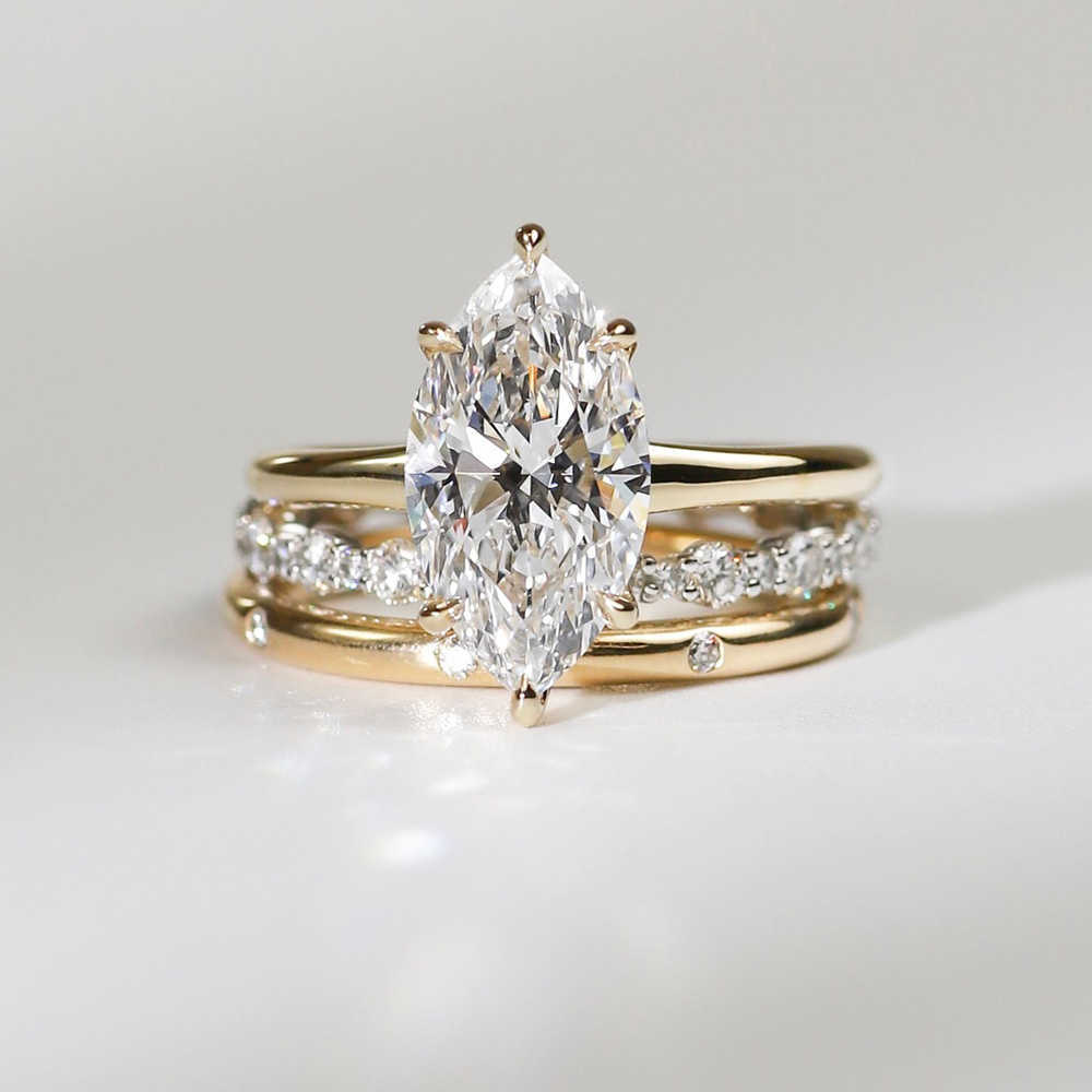 Wholesale Engagement Femme En Or Bijoux Homme Radiant Moissanite Diamond 925 Silver Rings Jewelry Manufacturer Custom Jewelry