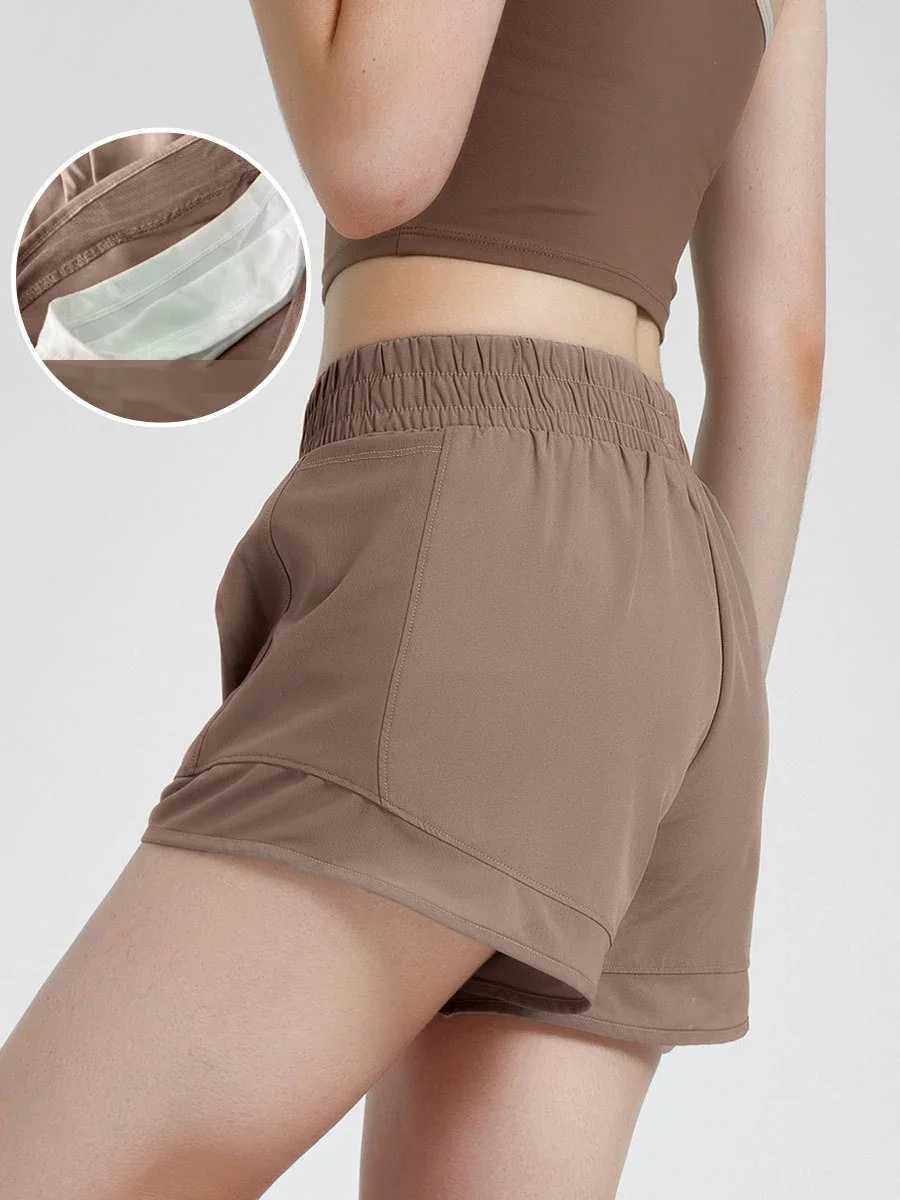 Anti-slip design Yoga Shorts Womens fitness elastic summer fast drying elastic waist casual running exercise gym shortsXJ250111