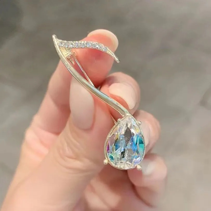 Elegant Musical Note Brooches for Women Fashion Crystal Brooch Pin Piano Notes Shape Musician Jewelry Gifts for Friends 250103