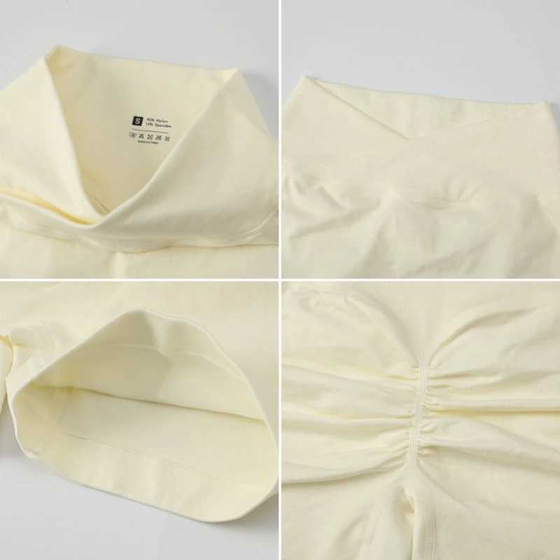 Fashaion Women Yoga Shorts High Waist Scrunch Butt Lifting Comfort Fitness Gym Tights Squat Proof Naked Feel Back Sports ShortsXJ250111