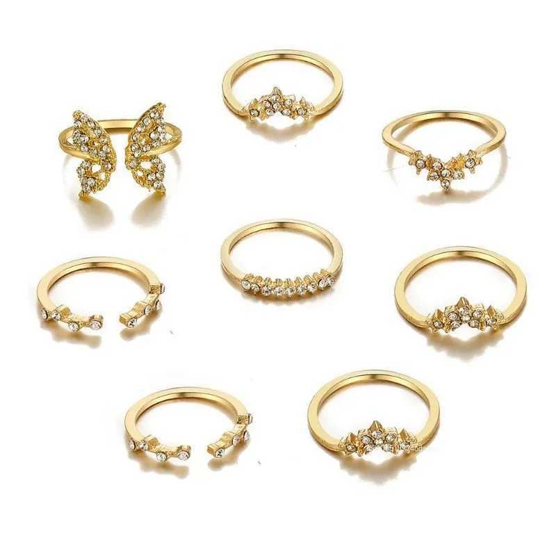 8pcs/set Stainl Steel Rings New Tren Simpler Geometric Fashion Vintage Fine Adjustable Open Rings for Women Jewelry WeddingXJ250110
