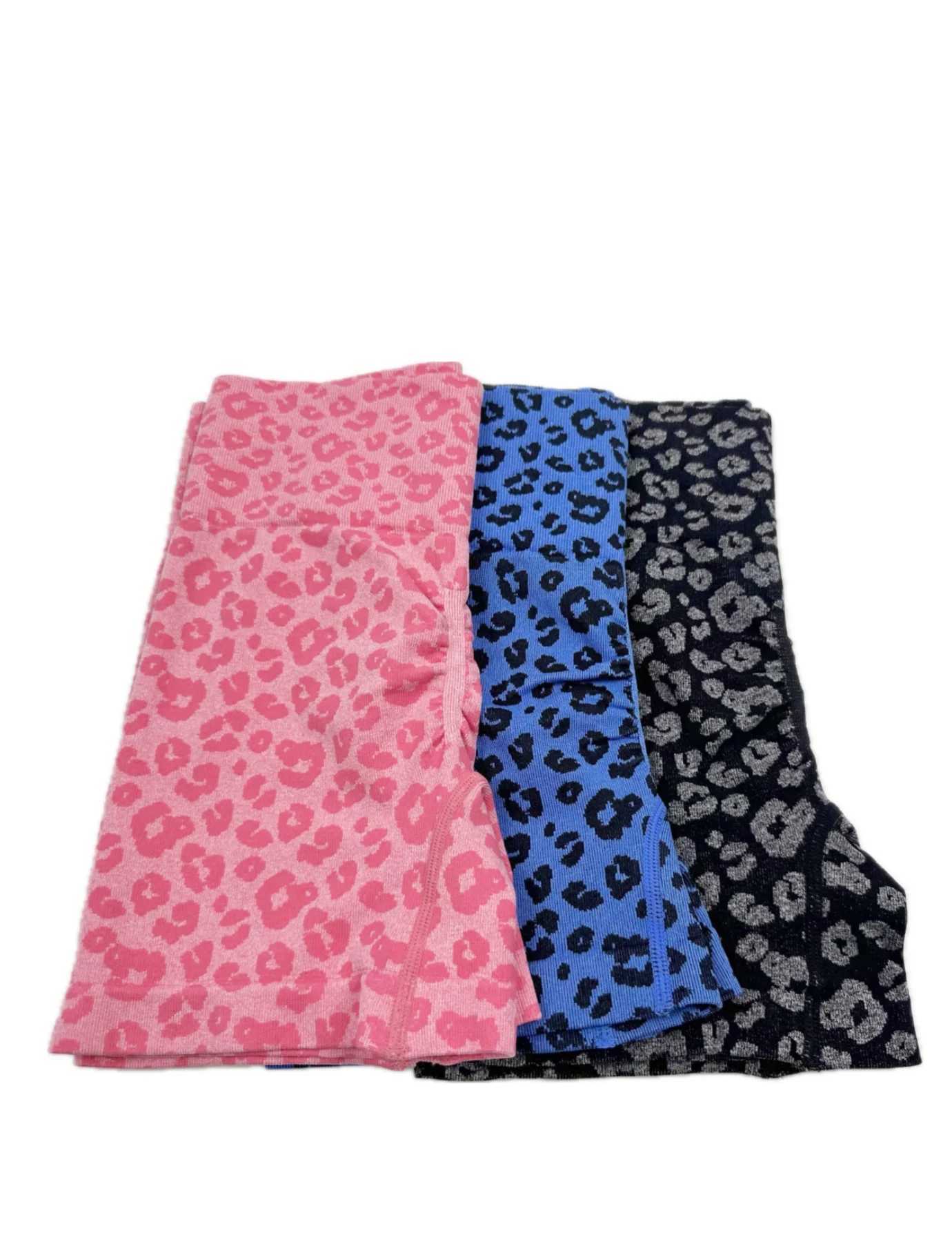 Leopard print shorts for girls in sports yoga breathable with peach buttocks and figure-huggingXJ250111