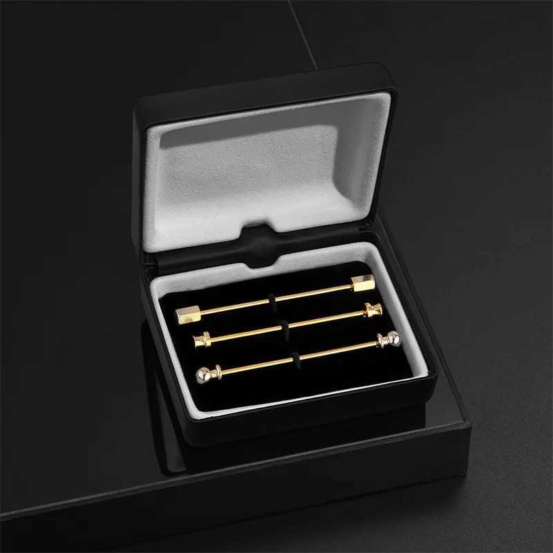 Collar clip mens shirt pin tie clip pin collar brooch wedding souvenir with box mens cufflinks with Lel pin W250111