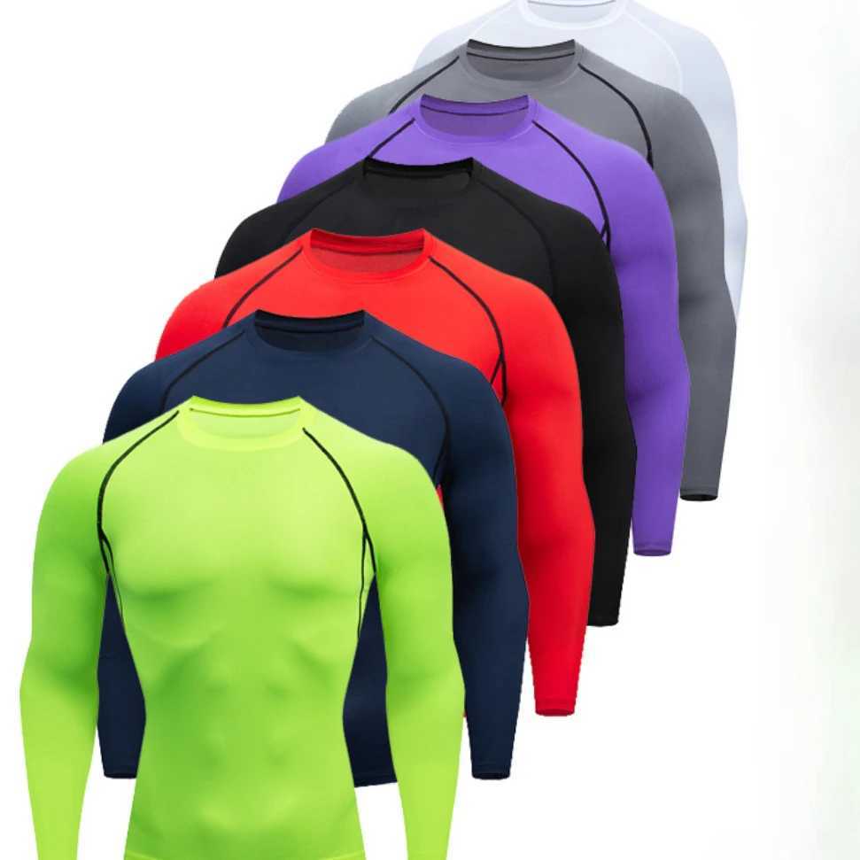 Sports short sLeeved running T-shirt fitness quick drying compression shirt elastic tight fit sports mens gym W250111