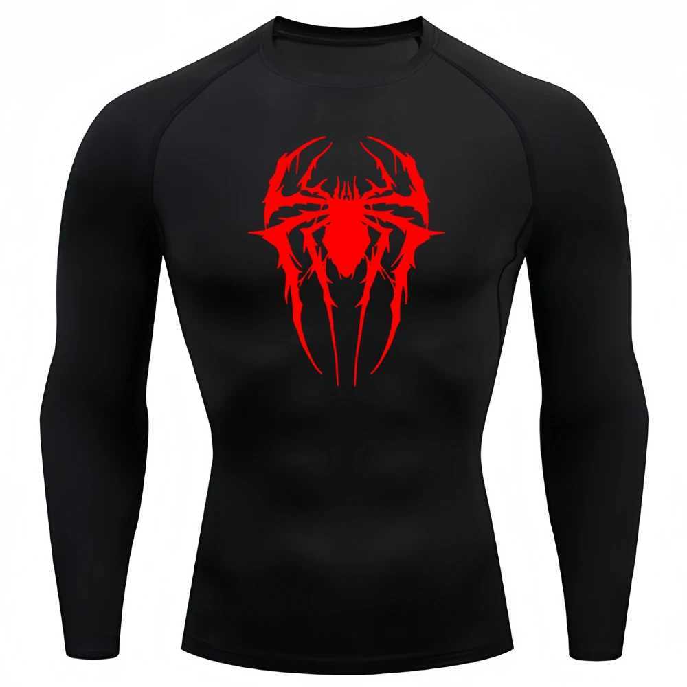 Mens compression shirt long sleeved bottom quick drying exercise T-shirt sports running top gym comprehensive training top W250111