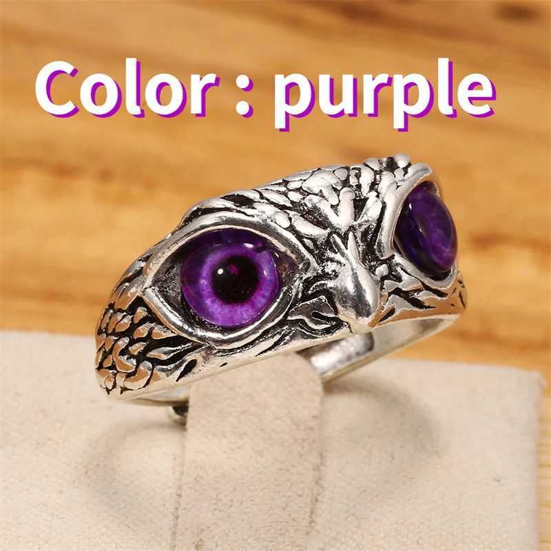 Adjustable Retro Owl Ring Mens Retro Color Eye Ring W250111
