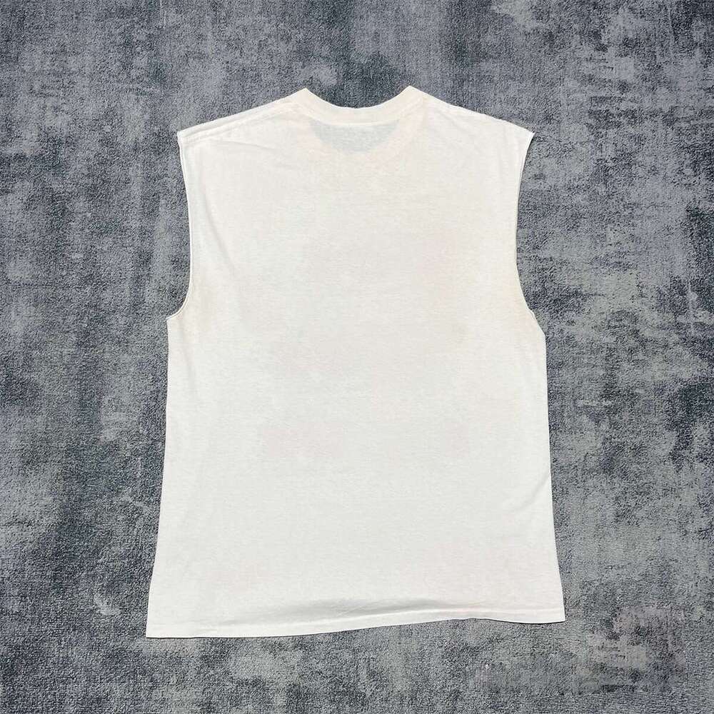 Inspiration American high street vintage washed sleeveless vest T-shirt line draft design with a sense of camisole
