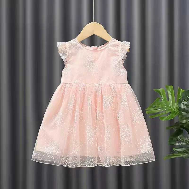Girl Dress Wing Sleeveless 2025 New Childrens Clothing Summer Princess Dress Par Baby Dress Childrens Clothing Fashion 1-6Y W250111