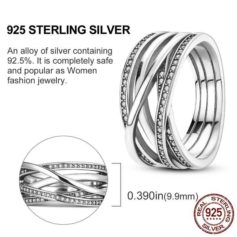 Original 925 sterling silver womens finger ring silver cocktail ring geometric butterfly circular luxury jewelry W250111