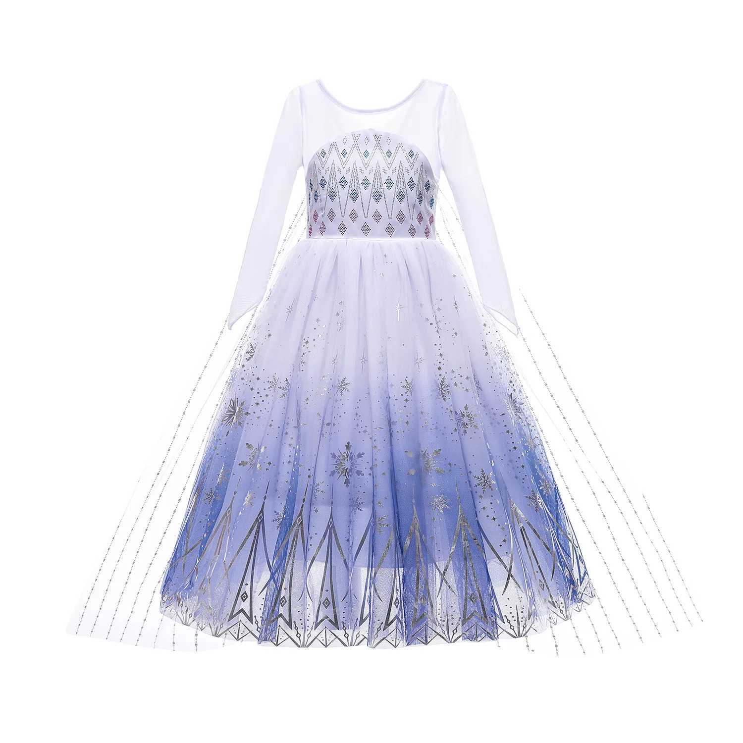 Elsa Snow Queen Girls Dress Princess Dresses Anna Kids Fancy Children Vestitos Birthday Carnival Fancy Par Rapunzel Disguise W250111