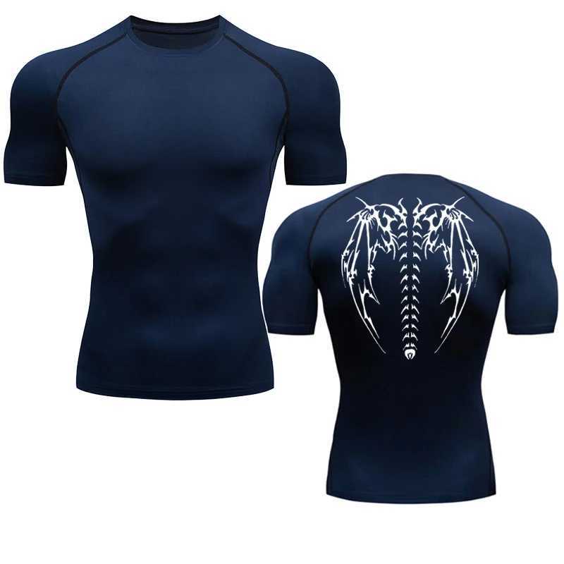 New mens compression long sleeved black gym exercise T-shirt quick drying breathable T-shirt fitness training track top S-3XL W250111