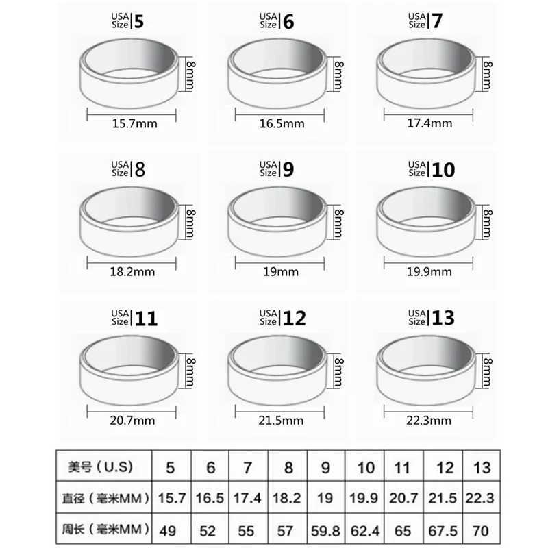 HNSP Stainless Steel Square Power Ring For Men 14MM Wide Male Finger Jewelry Accessories Gold Black Silver Color W250207