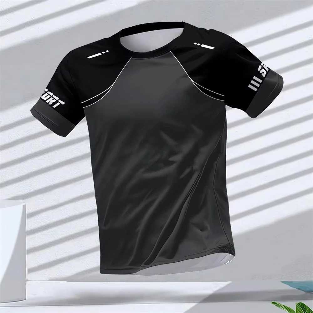 Gym Summer Quick drying Breathable Mens T-shirt Outdoor Running Fitness Short sleeved Casual O-neck Mens Gym Sweatshirt W250111