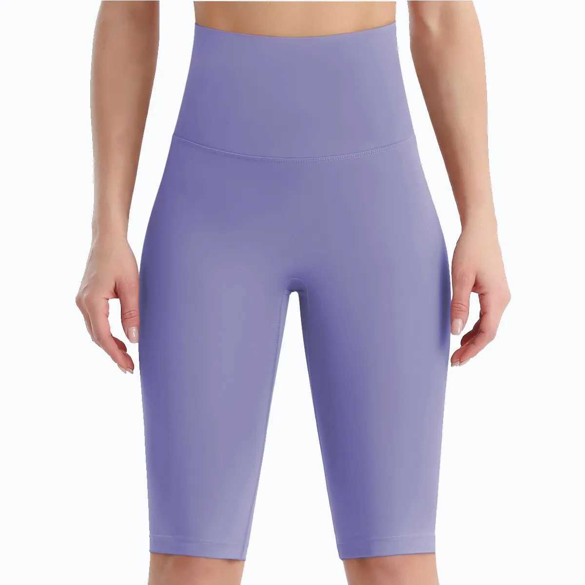 New Womens Summer Seamless Hip Lifting High Waist Solid Color Yoga Pants Exercise Five PantsXJ250111