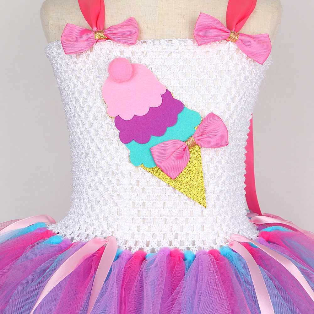 Girl Candy Ice Birthday Dress Childrens Cake Crush Par Tutu Dress Newborn Photoshot Set Cute Princess Tutu W250111