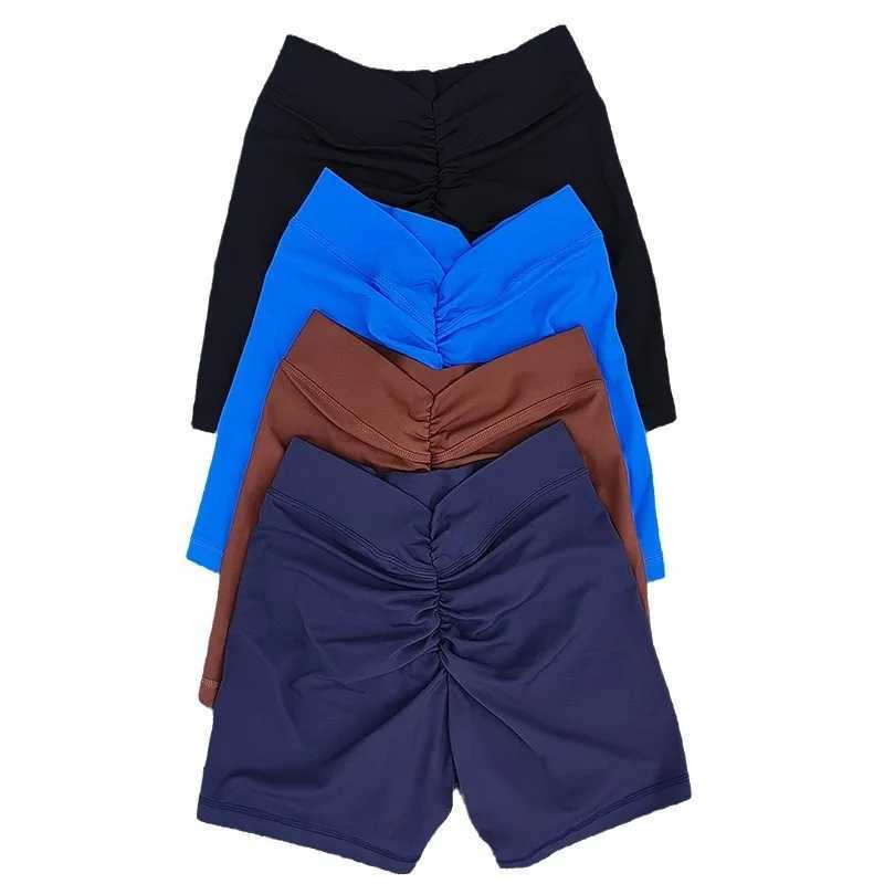 Sexy V-Back Shorts High Waisted Hip Lifting Yoga Shorts Womens Nylon Tight Fitting Shorts Training Sports Fitness PantsXJ250111