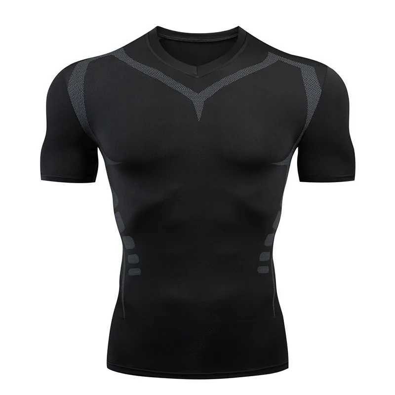 Mens short sleeved Rush protective compression shirt quick drying fitness bike running T-shirt training underwear gym clothing W250111