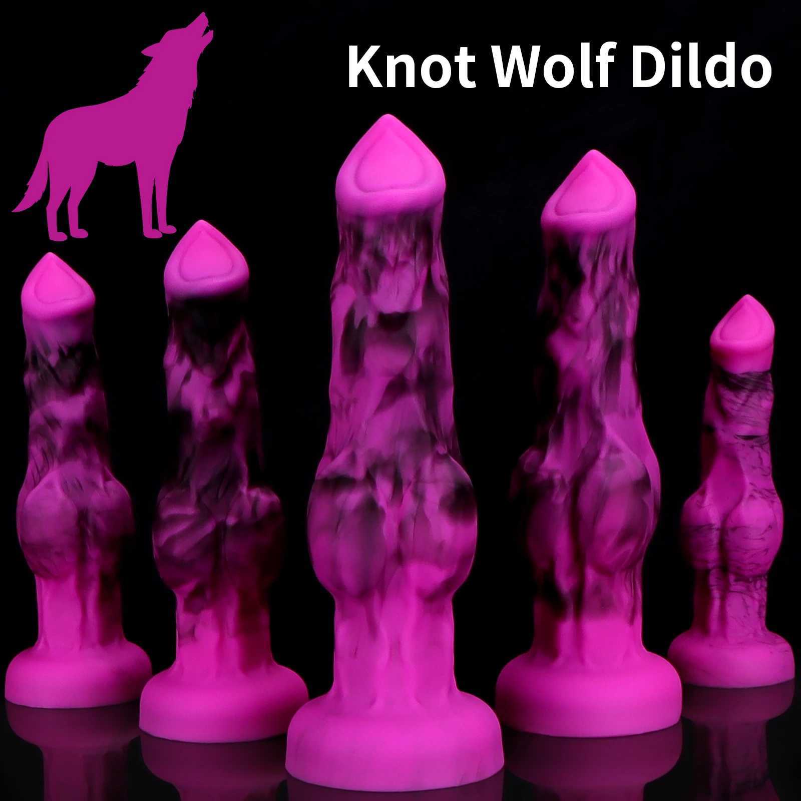 Jouets pour adultes Knot Wolf Animal Dildo Silicone Silicone Faux pénis Large XXL ASSUCE TUP DILDOS ANAL BIG XL DICK FOURNIR ADULT