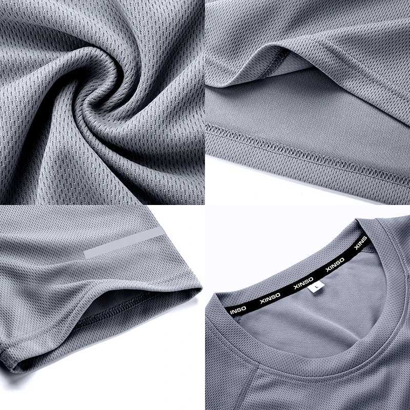 Mens running T-shirt quick drying T-shirt ultra-thin top sports mens fitness T-shirt muscle building T-shirt W250111