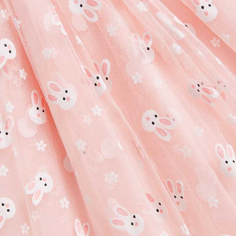 Preschool girl sleeveless dress Easter set casual summer carrot/rabbit print mesh chiffon dress cute clothes W250111