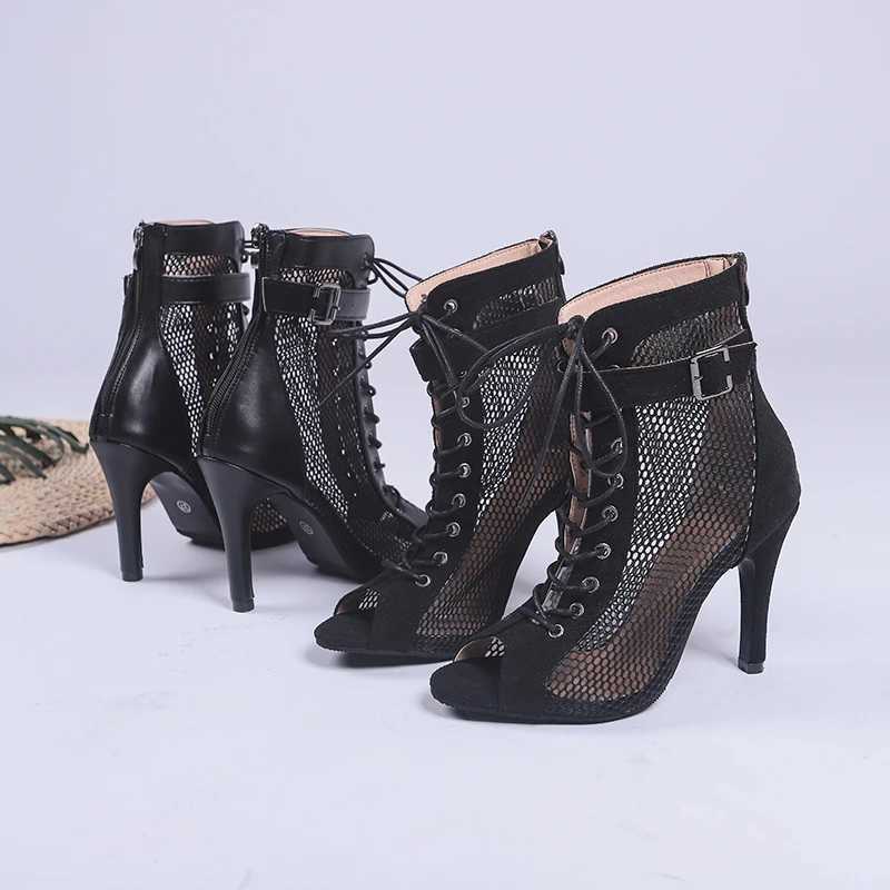 New Arrival Womens Sandals Summer New Mesh Peeping Toe Womens Sandals Big 43 Thin High Heels Sexy Dance Shoes Womens Shoes T250110