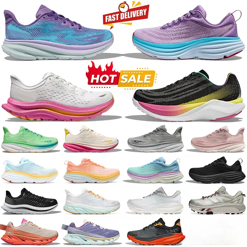 2025 designer shoes clifton 9 bondi 8 kawana running shoes for men women designer sneakers pink triple black white mens womens outdoor sports trainers