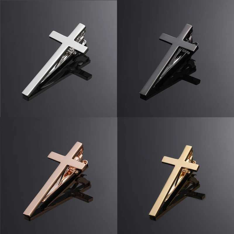 High quality mens tie clip copper metal classic Christian cross clip lining set tie accessories jewelry gifts W250111