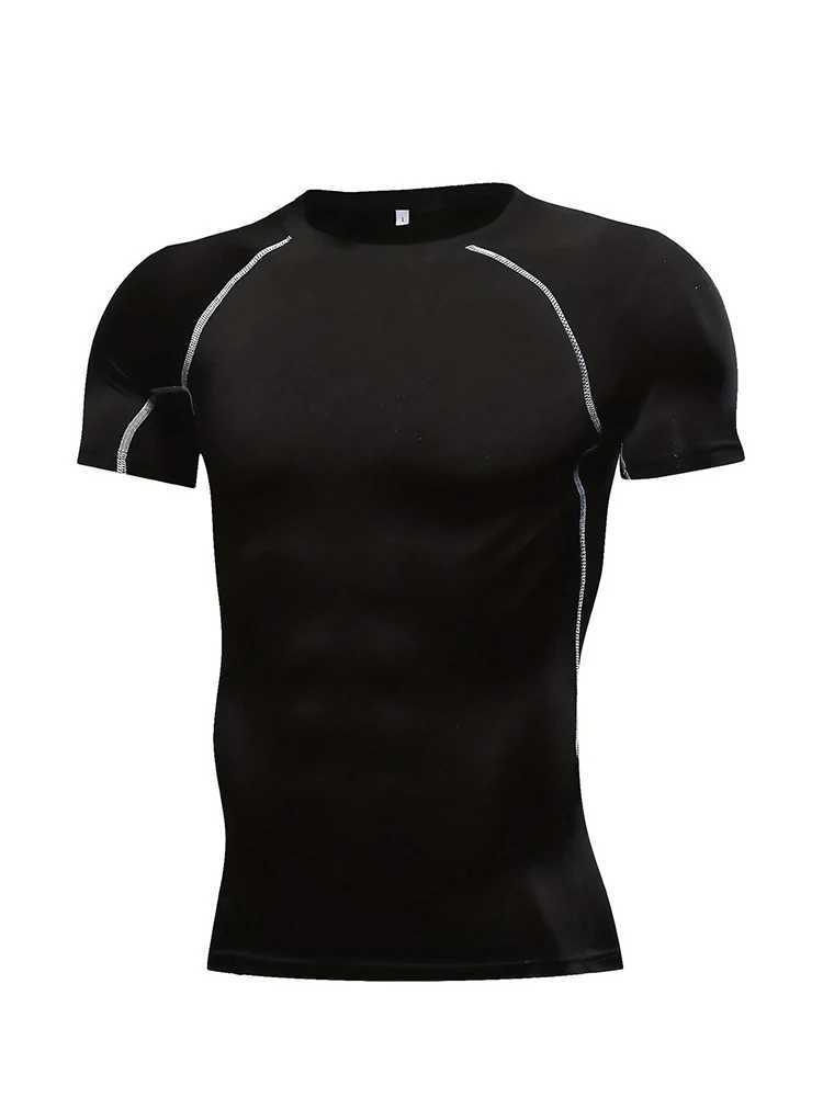 Mens quick drying compression T-shirt quick drying short sleeved running T-shirt summer fitness wear mens basic T-shirt W250111