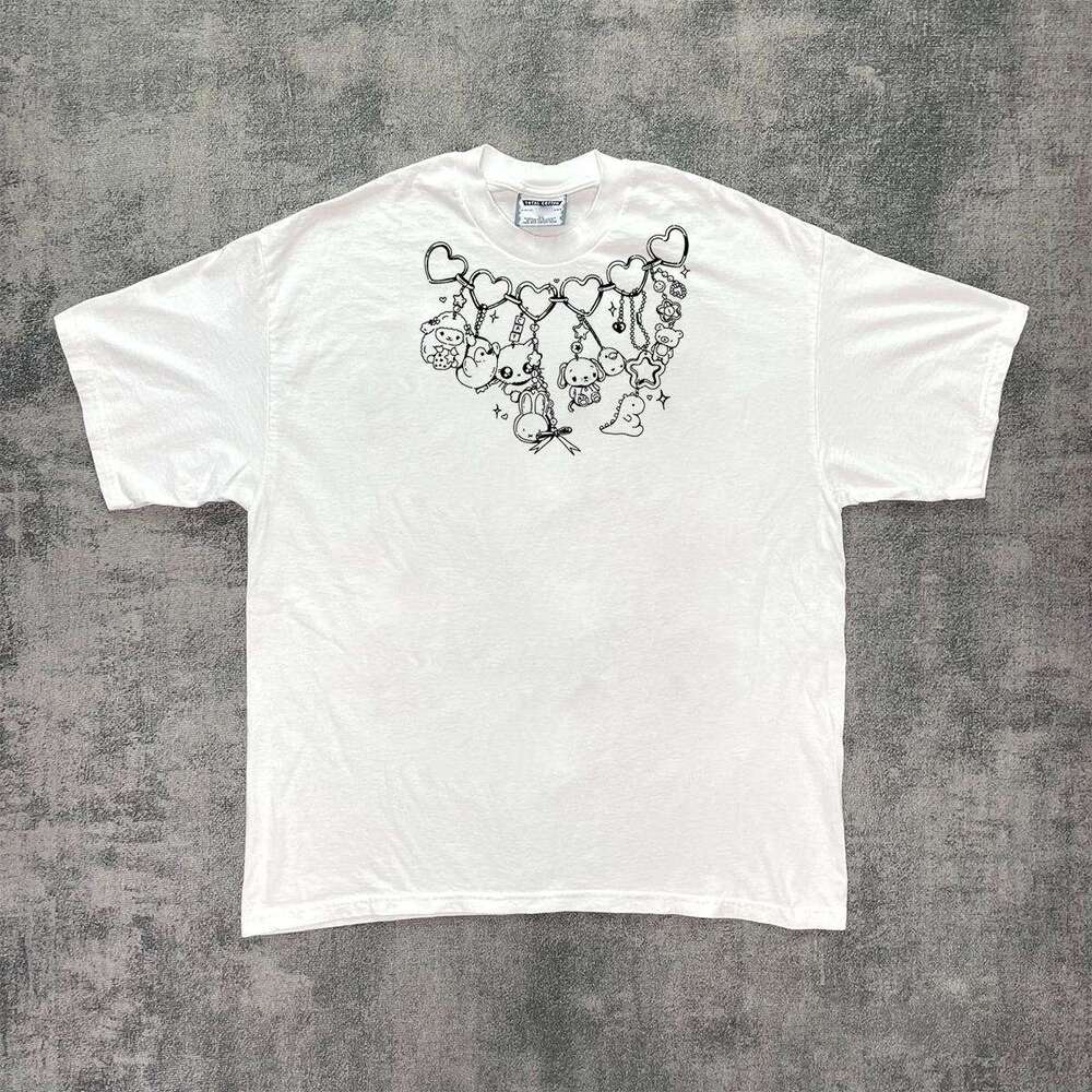 Inspiration American washed West Coast short T-shirt trendy and versatile, genderless hip-hop half sleeved