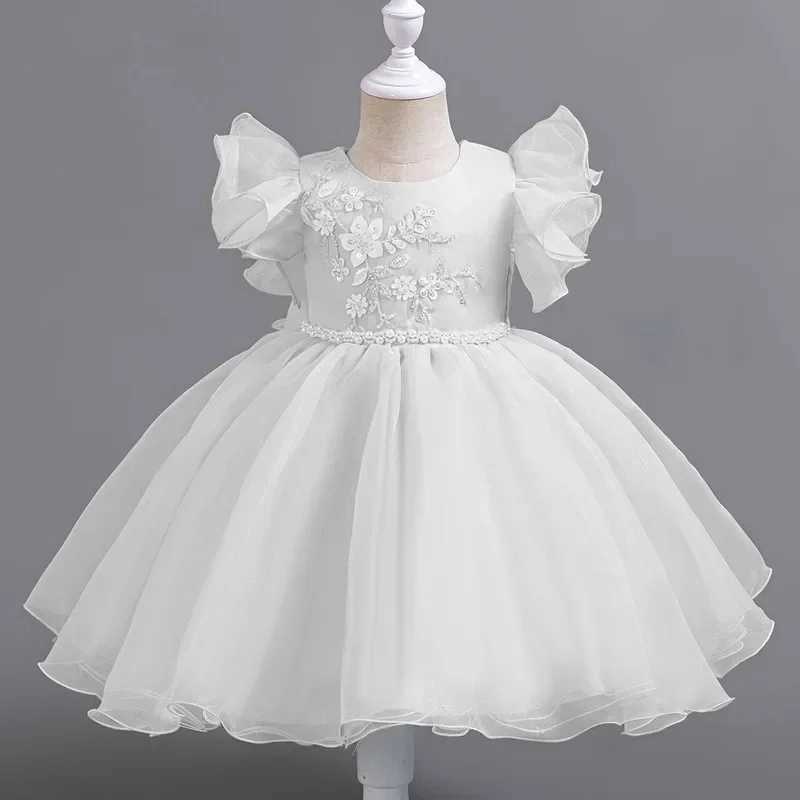 Fashionable floral girl wedding dress lace sleeveless childrens princess dress summer childrens bridesmaid dress 2-10 years old W250111
