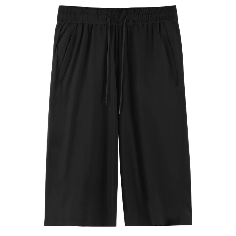 Men Running Cropped Pants Ice silk Summer Quick Dry Training Fitness Zip Pocket Joggings Pant Male Gym 34 Sweatpants 250108